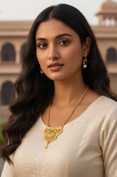 Traditional Gold plated Ki Mala Design With Chen Ladi Long Mangalsutra