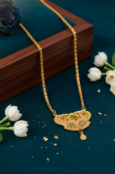 Traditional Gold plated Ki Mala Design With Chen Ladi Long Mangalsutra