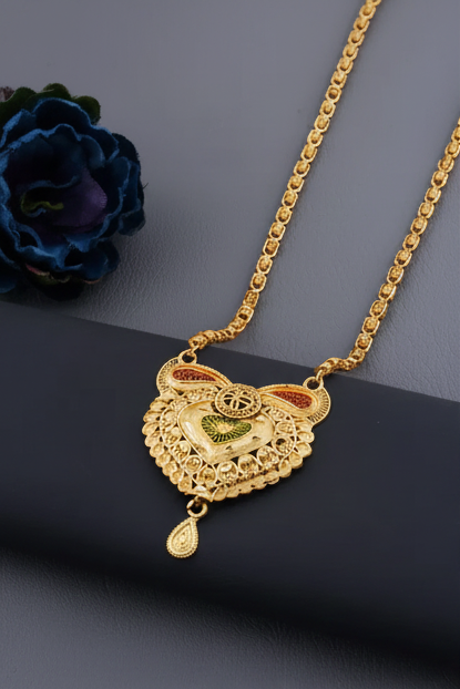 Traditional Gold plated Ki Mala Design With Chen Ladi Long Mangalsutra