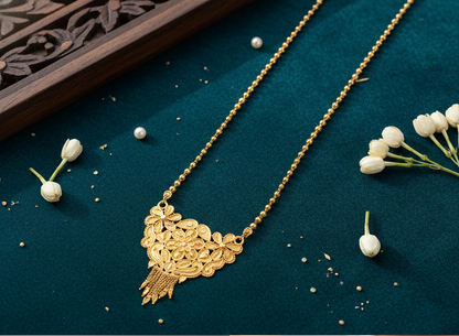 Traditional Gold plated Ki Mala Design With Moti Chen Ladi Long Mangalsutra