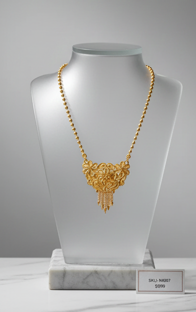 Traditional Gold plated Ki Mala Design With Moti Chen Ladi Long Mangalsutra